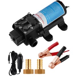 Faitio Gasoline Transfer Pump 12V, Electric Fuel Transfer Pump for Gas, Diesel, Kerosene, 120 GPH High Flow Gas Safe Transfer Pumps, Season-End Fuel Drain & Transfer for Trucks, Tractors, Mower, Boats