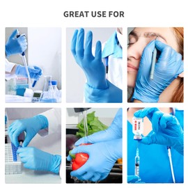 Daddy's Choice Nitrile Examination Gloves Large, Medical Grade, Pack of 100，Disposable Exam Gloves, Powder Free Latex Free Rubber, Non-Sterile, Food Safe, Ultra-Strong
