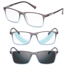 Croakies Jasper Photochromic Progressive Eyewear | UV400 Sunglass for Outdoor | Bluelight Eyeglass for HEV Devices | Bundle