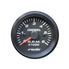 SIMONI RACING TM/BD Black Line 2 Inch Tachometer 0-6000 RPM for Diesel Vehicles