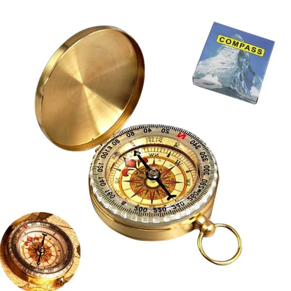Outdoor Portable Compass Pocket Compass with Luminous Numbers for Campin