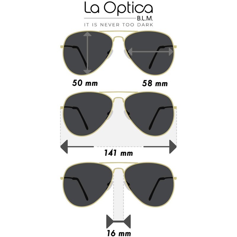 La Optica B.L.M. UV400 Unisex Pilot Sunglasses Retro Colours Single