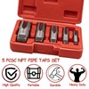 5 Piece NPT Pipe Tap Set, Professional NPT Thread Forming