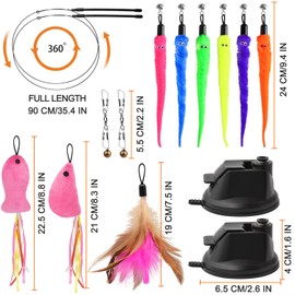 Cat Toys, Cats Toys Interactive for Indoor Cats, Interactive Cat Toy, with Sticky Super Suction Cup, Keep Kitten from Getting Bored