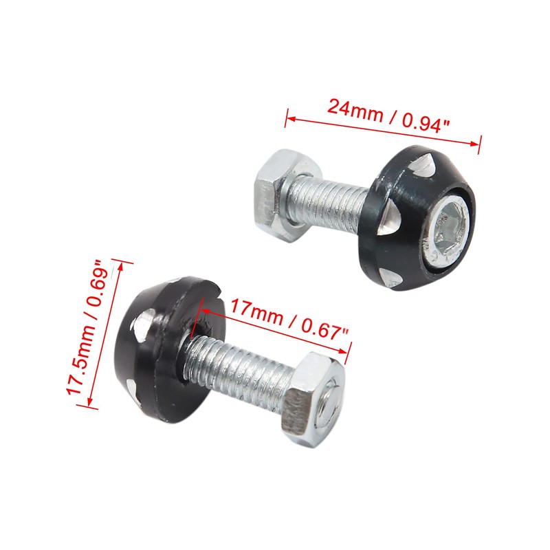 MACHSWON 4Pcs Black Aluminum Alloy Decorative License Plate Bolt Screw