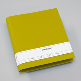 Semikolon 370015 Photo Folder 4 Rings - 29.5 x 32 cm - Efalin Cover for Album, Photo Book with Ring Binding - Matcha Light Green