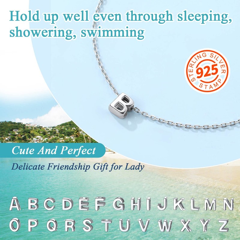 Ankle Chain M Chain Anklet Silver Anklet with Initial Silver