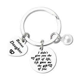 Bonus Daughter Gifts From Dad Mom to Daughter Birthday Gifts for Daughter In Law Wedding Gifts for Daughter Key chain for Stepdaughter Gifts Keychain