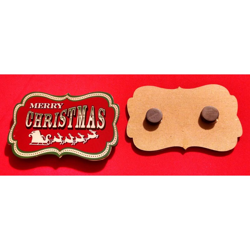 MERRY CHRISTMAS SLEIGH & REINDEER WOODEN/MASONIT