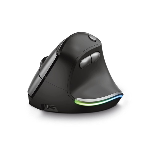 Trust Bayo Vertical Mouse, Rechargeable Ergonomic Mouse, 800-2400 DPI, RF