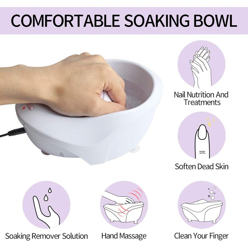 Electric Nail Soaking Bowl Bubble Vibration Hand Spa Massage Machine