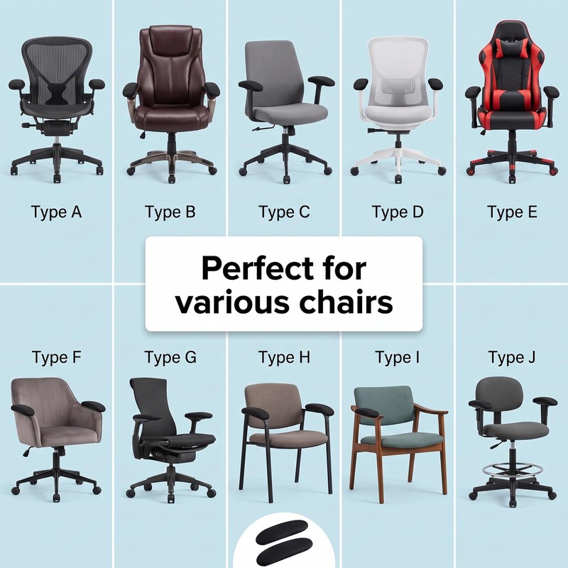 1 Pair Desk Chair Arm Covers for Office Chairs,Washable Armrest