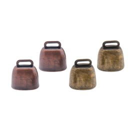 Nifocc Pet Copper Bells Farm Animal Bells Anti-Lost Bells DIY Bells - Pack of 4 Red Bronze and Green Bronze