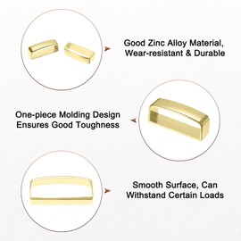 M METERXITY 2-Pack Metal Loop Keeper Accessories, 1.5 Inch/ 3.9 cm Belt Loop Keepers Use for Holding Extra Length Straps in Place Pants, Frosted Belts Buckle [Gold]