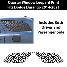 ClearSurface Fits 2014-2022 Dodge Durango Leopard Cheetah Print Rear Window Fuel Door Decal - Quarter Window