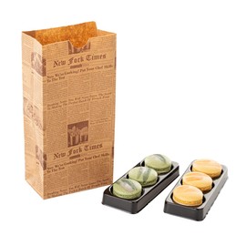 Restaurantware Bag Tek 2 Lb Disposable Lunch Bags 100 Sturdy Take Out Bags - Flat Bottom Microwavable Kraft Newsprint Design Paper Bags Freezable Great For Restaurants Cafes And Bakeries