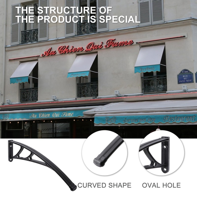 Cabilock 2pcs Awning Plastic Steel Bracket, Cantilever Awning Brackets for