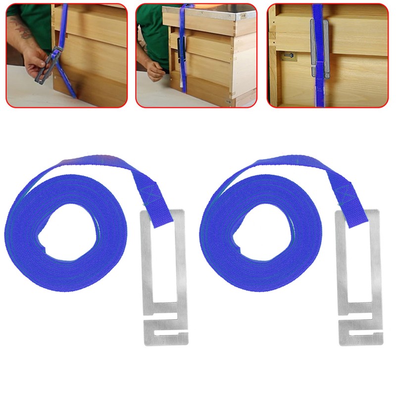 2Pcs Beehive Belt Portable Fixed Tightening Beehive Bundling Beekeeping AccessoryBlue