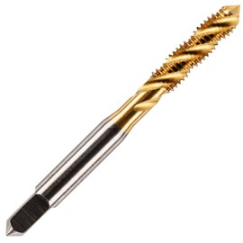 Rennie Tools - M5 x 0.8 Spiral Flute Tap HSS M2 Titanium (TiN) Coated 5mm Thread. Metric Hand/Machine Screw Tap Metric Coarse. for Tapping Blind Holes. Pack of 1