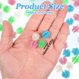 JIYIN 144 Pcs Bike Spoke Beads Glow in The Dark, Colorful Plastic Luminous Bicycle Wheel Spokes Clip Beads, Round Bicycle Wheel Spokes Luminous Plastic Bead Noise Making Decorations