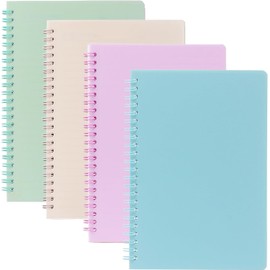 4 Pieces A5 Spiral Notebooks, Spiral Notebooks with 80 Sheets/160 Pages Hardcover, Journal Notebook, Journal for Women, 4 Colors, for Office School Supplies, Personal Agenda, Notebook