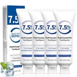 JAFEN 4 pcs Pasta de Dientes, Pasta de Dientes Sin Flúor Pasta de Dientes Blanqueadora, Con Hidroxiapatita al 7,5%, Reparadora y Protectora Dientes, Mantiene el Aliento Fresco