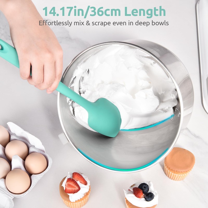 U-Taste Extra-Long 600ºF Heat Resistant Spatula Spoon: 14" Silicone Spoonula