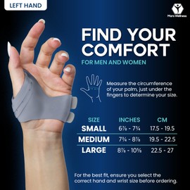 MARS WELLNESS CMC Thumb Brace - Restriction Thumb Support CMC Joint Thumb Arthritis Brace Stabilizing Splint for Osteoarthritis and arthritis thumb splint - Small - Left Hand