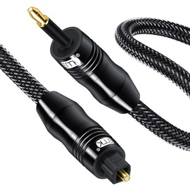 EMK Optical Audio Cable Toslink to Mini Toslink Cable 3.5 (Not AUX) Adapter Toslink SPDIF IN/OUT 24K Gold-Plated Plug to Male for Speaker TV Chromwcast Audio Box TV (1 Metre)
