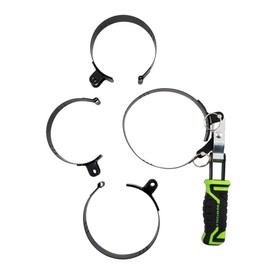 OEMTOOLS 87116 4-in-1 Swivel Oil Filter Wrench, Oil Filter Wrench Set Heavy Duty, Fits Filters Sized 2-3/8" to 4-3/8" in Diameter, Green and Black