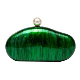 Acrylic Pearl Clutch Purses for Women Trendy Acrylic Evening Handbag Y2k Crossbody Purse Evening Clutch for Wedding Party, Green, One Size