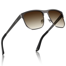 CARFIA Square Driving Polarized Sunglasses for Men Spring Hinge Eyewear CA5227 Brown Gradient