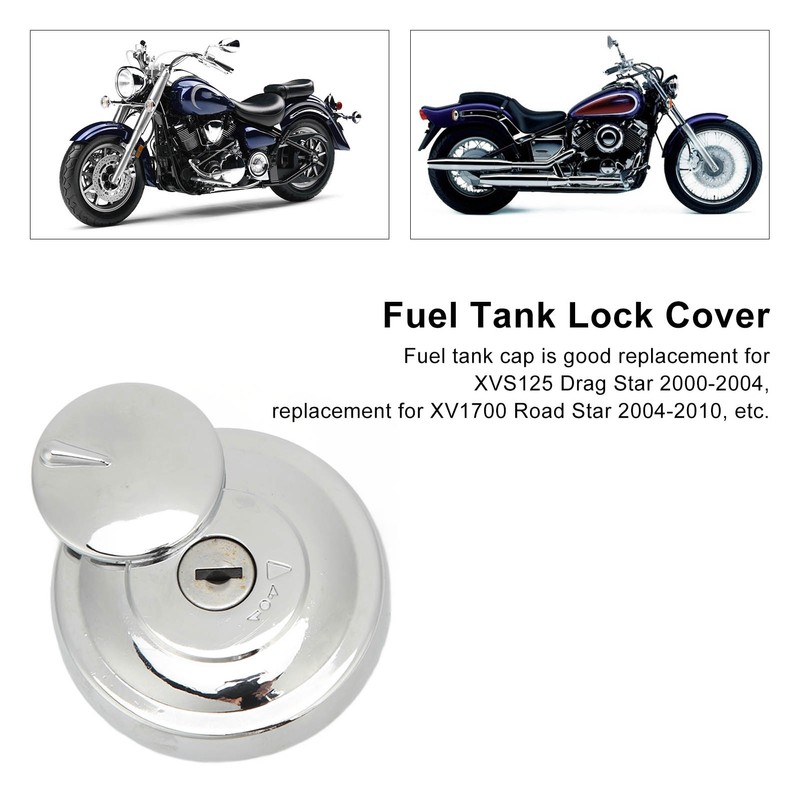 Motorcycle Fuel Tank Lock Cap with 2 Keys Aluminum Rustproof