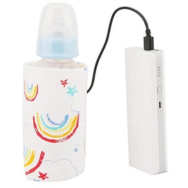 Funda para Biberón que Mantiene el Calor, Bolsas para Biberones Portátiles, USB para Mantener el Calor de la Leche, Calentador Multifunción para Taza de café, té, Bebida, Bolsa de (arcoíris)