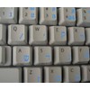 Hebrew Keyboard Stickers Transparent Blue Lettering for All PC Desktop