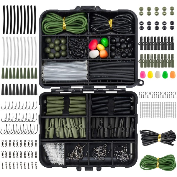 Dr.Fish 278pcs Carp Fishing Tackle Job Lot in Box Clips