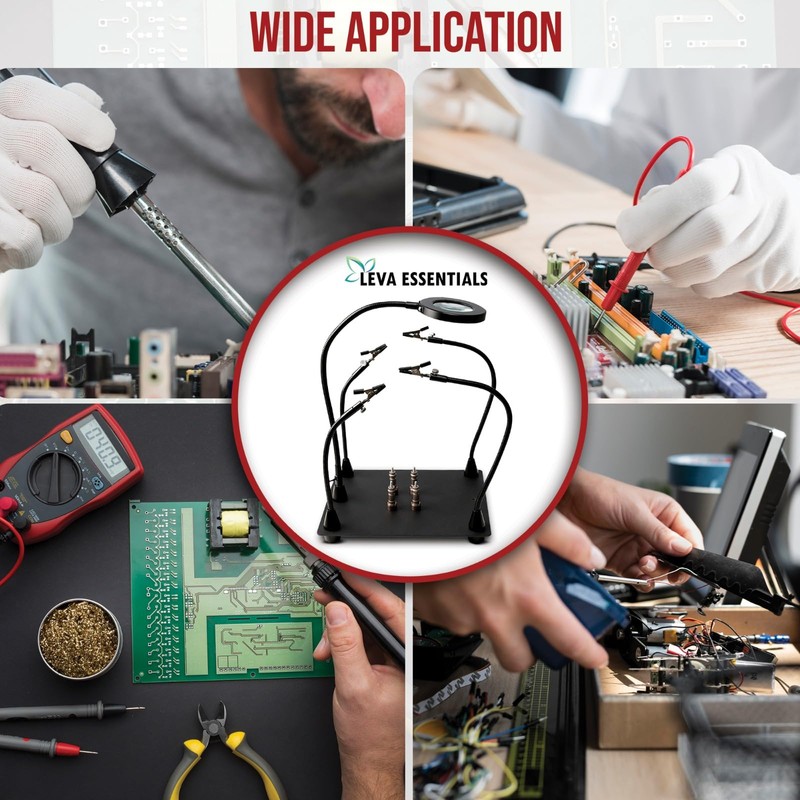 Helping Hands Soldering Station with 3X Magnifying Lamp & LED