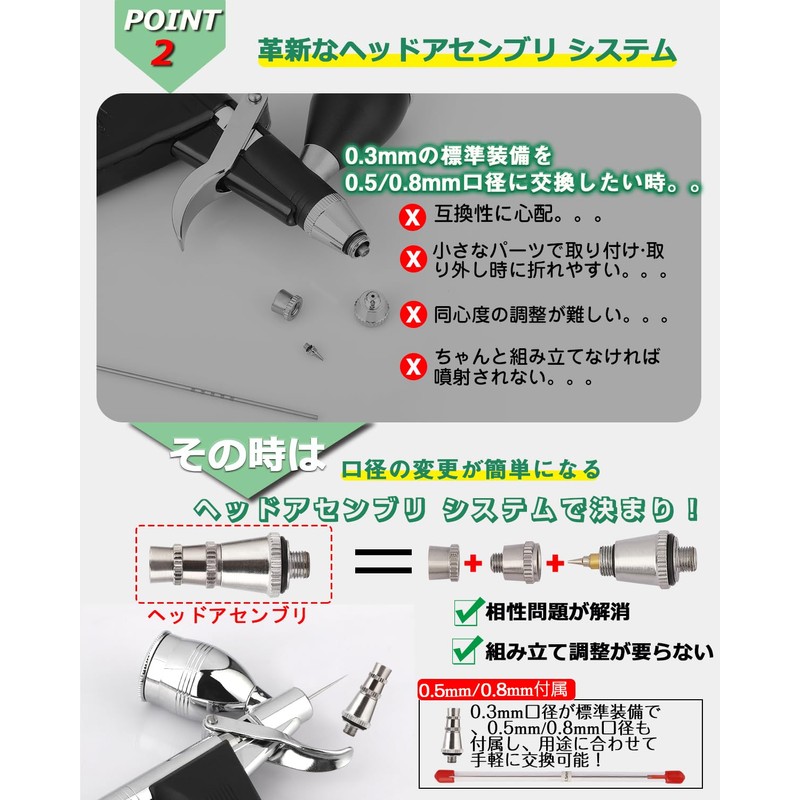 3 Types of Calibers: Airbrush, Trigger Type, Handpiece, 0.01 x