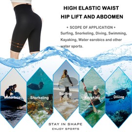 DEHAI Neoprene Shorts Wetsuit Pants Womens, 3mm Buoyancy High Waist Mens Swimming Jammers Keep Warm Water Sport Aerobics for Diving Kayaking Boating Snorkeling