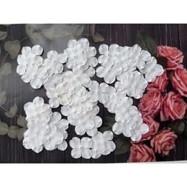RATREE 888 Artificial Flowers 50 Pcs Handmade Mulberry Paper Patch Hydrangeas Flowers 2x2 inch Mulberry Paper Flowers Scrapbooking Wedding DIY Craft (White Color)