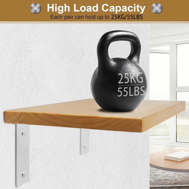 Alise Floating Shelf Brackets Heavy Duty L-Shaped Wall Brackets -