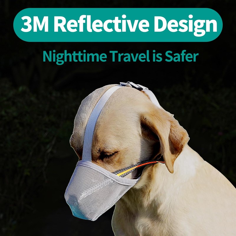 Dog Muzzle - Soft Mesh Muzzle for Small Medium Large