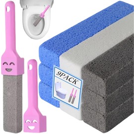 Bimsstein WC,9pcs Bimsstein Toilettenreiniger,Cleaning Block WC,Pumice Stone,Pumie Stick mit Verlängerte Griffe,Toilette Reinigungsstein mit Griff