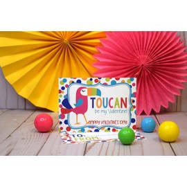 Amanda Creation Toucan Be My Valentine Toucan Themed Valentine's Day Exchange Cards for Kids to Give to Friends & Classmates, Thirty (30) 3.5" x 5" Fill-In Cards (Without Envelopes)