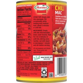 HORMEL Chili Chunky Beef Chili with Beans No Artificial Ingredients 15 Oz