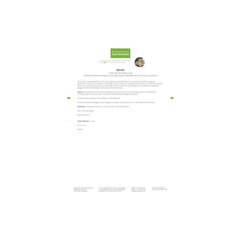 Sanct Bernhard Stevia Tab