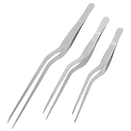 STOBAZA 3pcs Stainless Steel Tweezers Food Tongs for Cooking BBQ Fish Bone Removal Kitchen Essential for Safe Serving and Precision Grabbing
