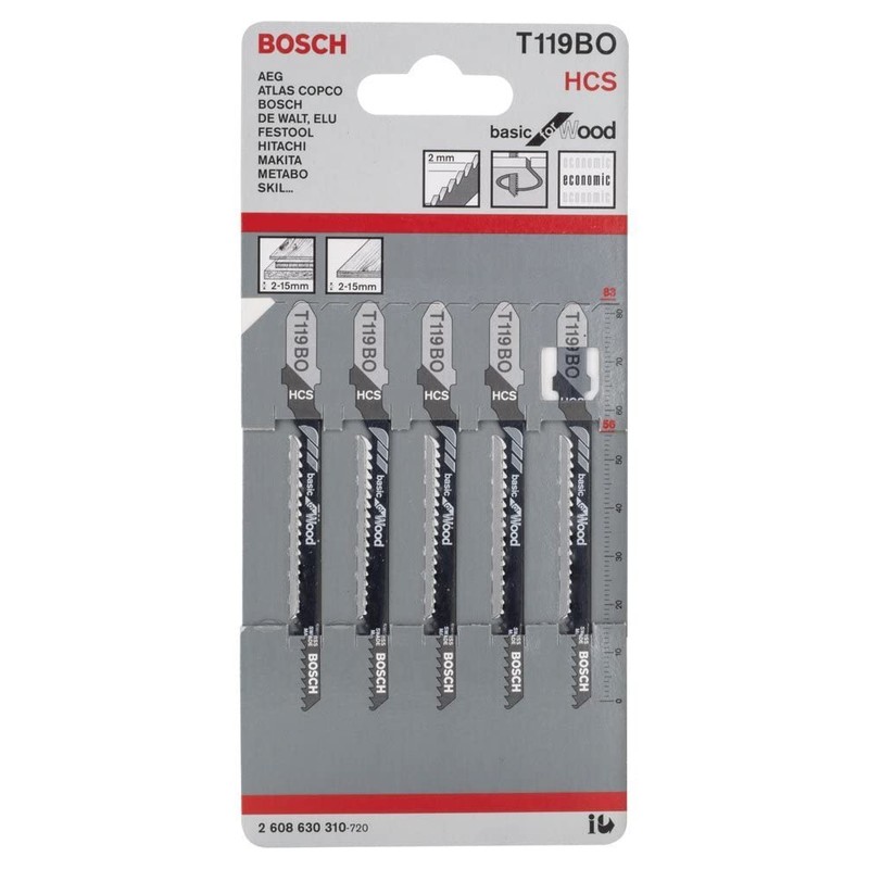 Bosch T119B0-6250 3786803 Jigsaw Blade (Pack of 5)
