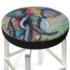 LBHH Oil Painting Elephant Bar Stool Cover Round Seat Cushion