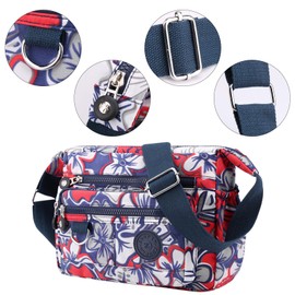 YYW Crossbody Bag Women Multi Pocket Nylon Messenger Bag Waterproof Shoulder Bag Lightweight Travel Handbag (Black)